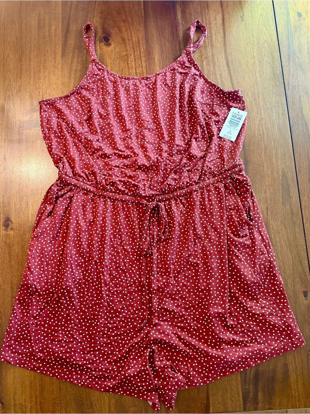 Torrid Red Super Soft Polka Dot Romper